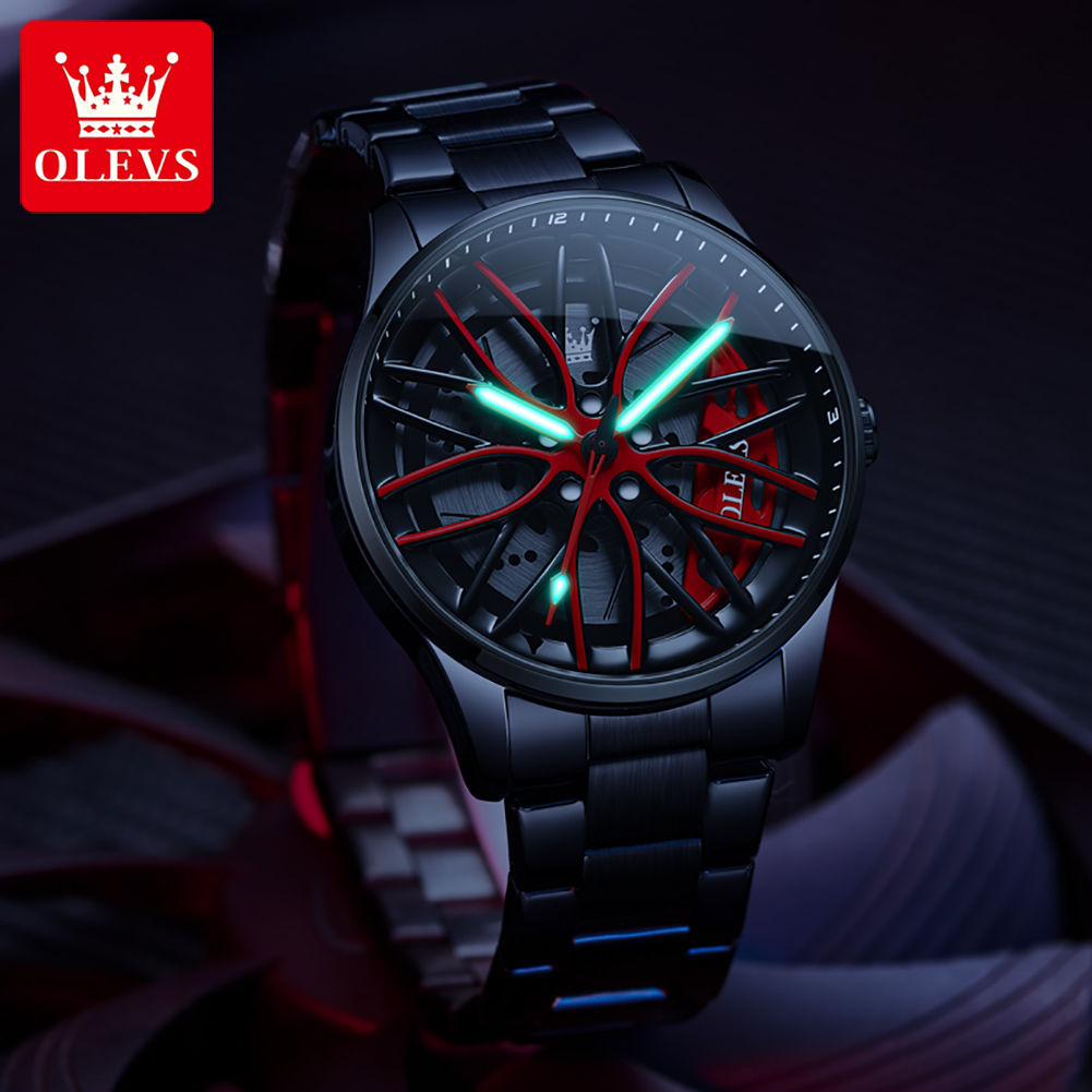 Men'S Fashion Hub - OLEVS Męski Zegarek Kwarcowy Oryginalny Obrotowy