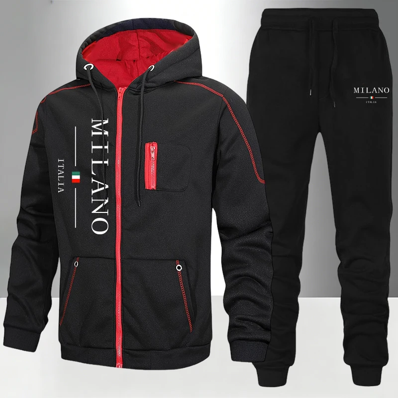 Men'S Fashion Designer - Włoski Zestaw Męski/Kurtka/Spodnie Jesień Zima Codzienny