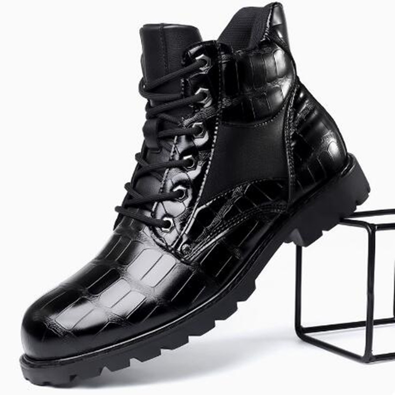 Men'S Fashion Luxury Brands - Męskie botki w kratę na kwadratowym