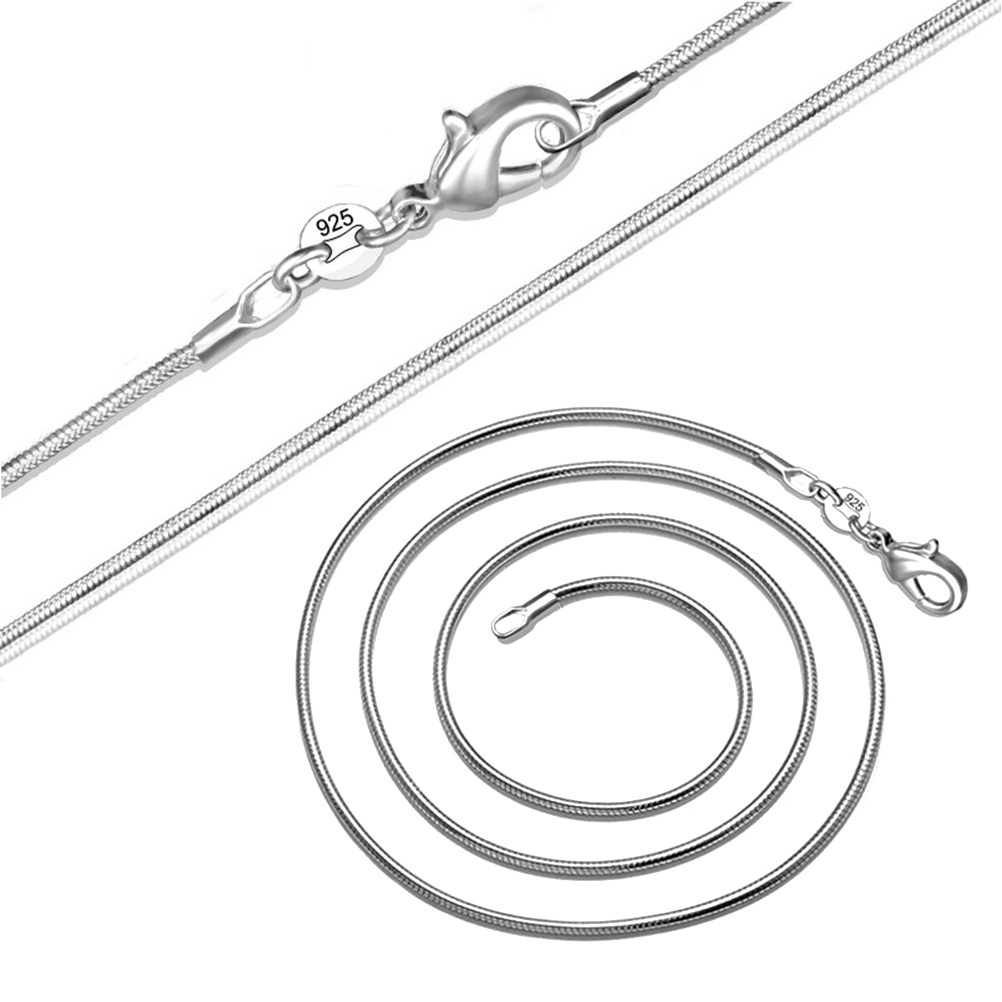 Men'S Fashion Necklaces - Naszyjnik typu snake chain, posrebrzany, 79