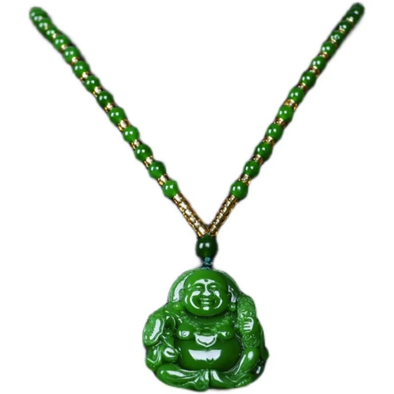 Chiński zielony Jade Maitreya  – Men'S Fashion Necklaces recenzja i cena