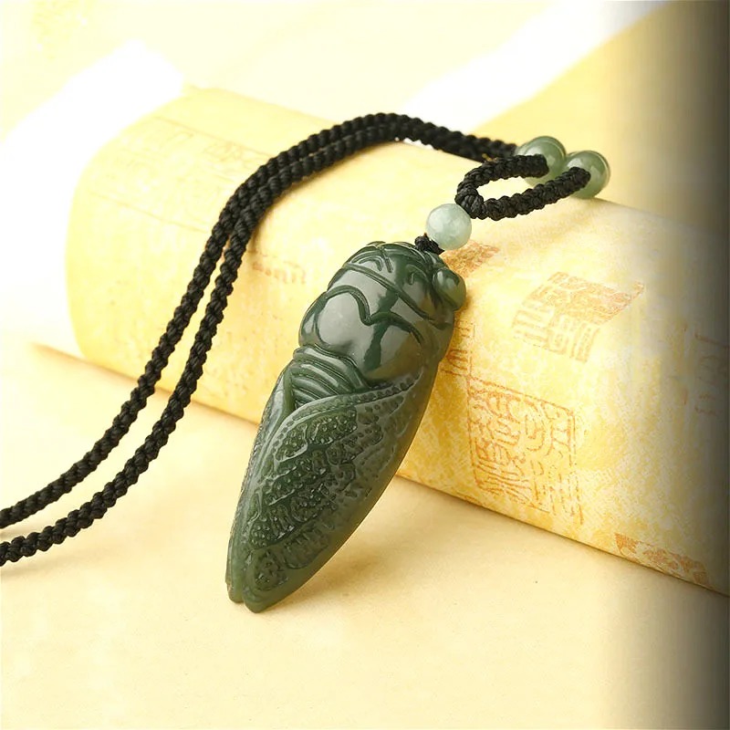 Naturalny Hetian Jade cykada w – Men'S Fashion Necklaces recenzja i cena