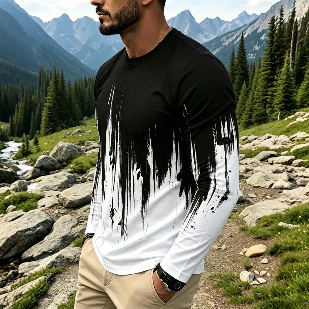 Męska koszulka z długim rękawe – Men'S Tops Fashion recenzja i cena